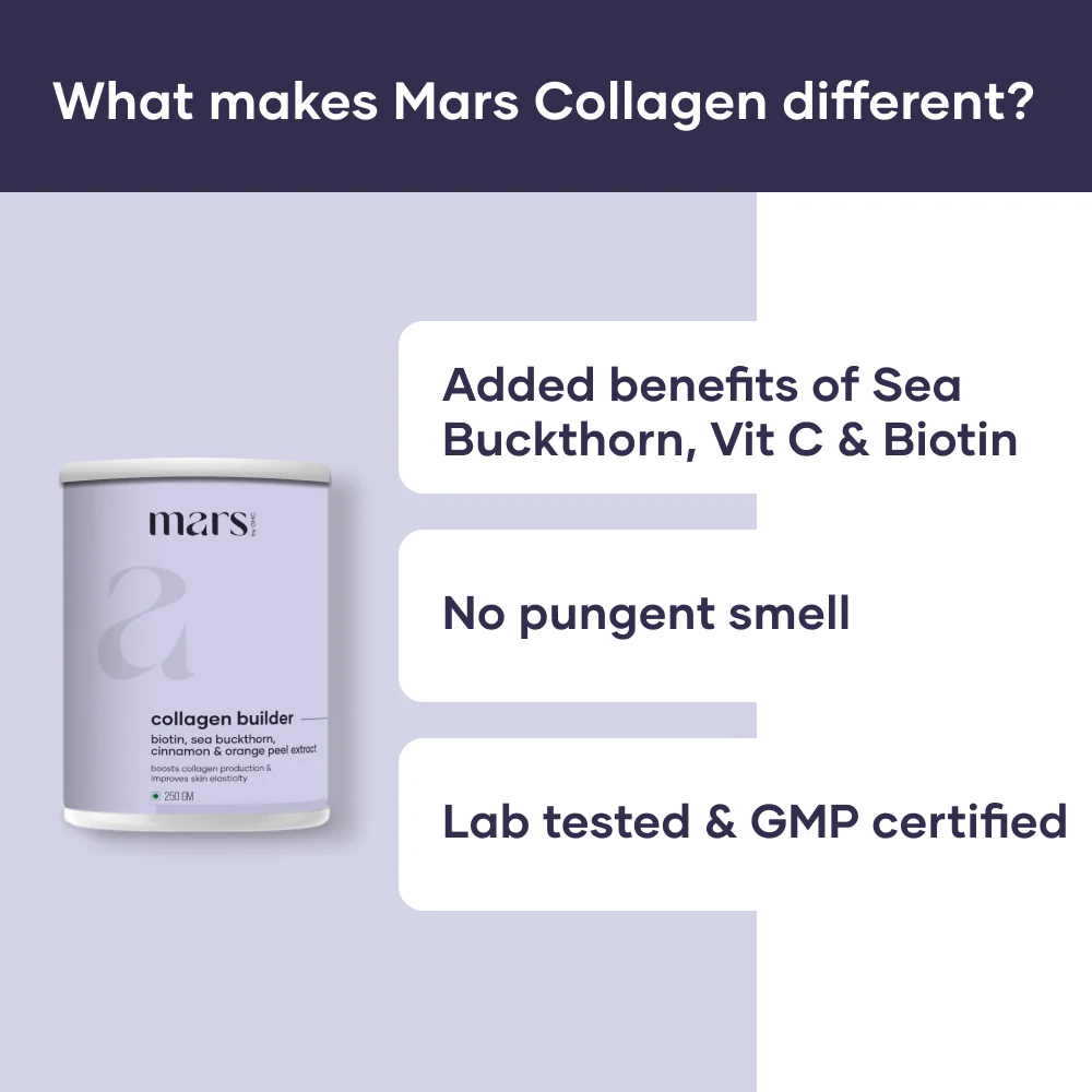 Plant Based Collagen Supplement Powder | Powered with Biotin, Vitamin C & Sea Buckthorn - (250 gm) - Image 7