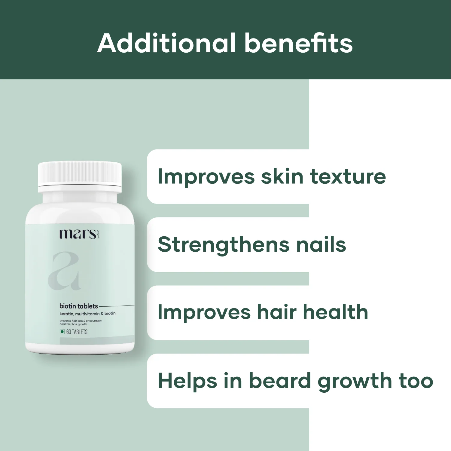 Biotin Tablets for hair growth | Vitamin b7 tablets | Best biotin for hair & beard growth | Biotin supplements - Image 3