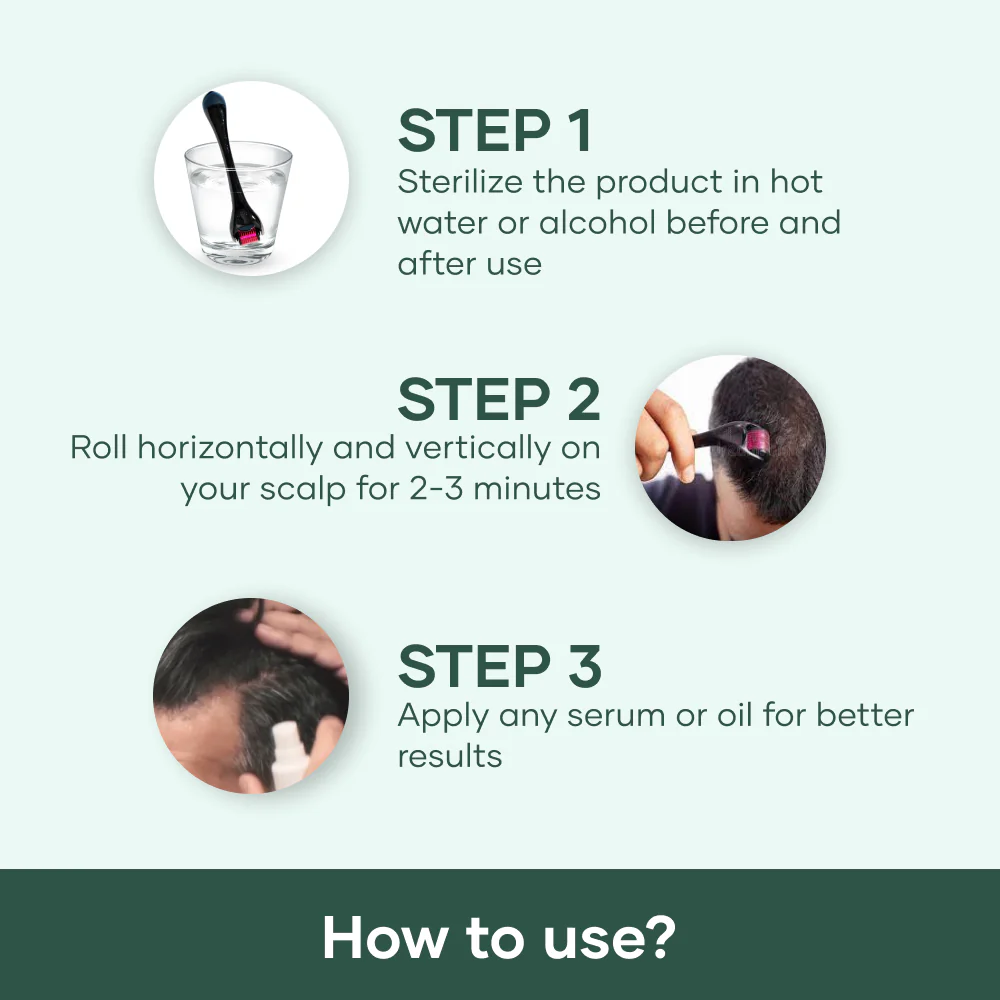 Derma Roller 0.5 mm for Face, Hair & Beard - Image 4