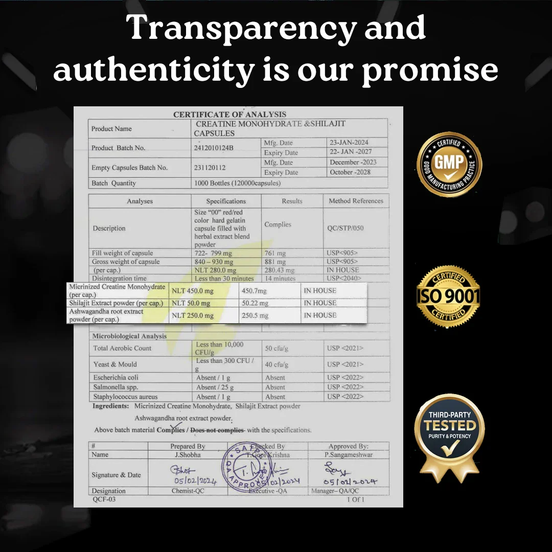 Mars Micronized Creatine Monohydrate Caps: Powered with Shilajit (120 N) - Image 7