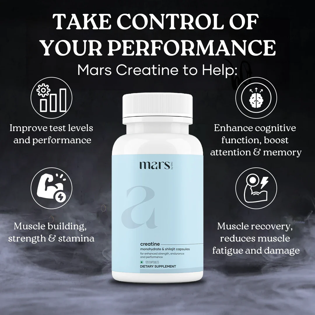 Mars Micronized Creatine Monohydrate Caps: Powered with Shilajit (120 N) - Image 8