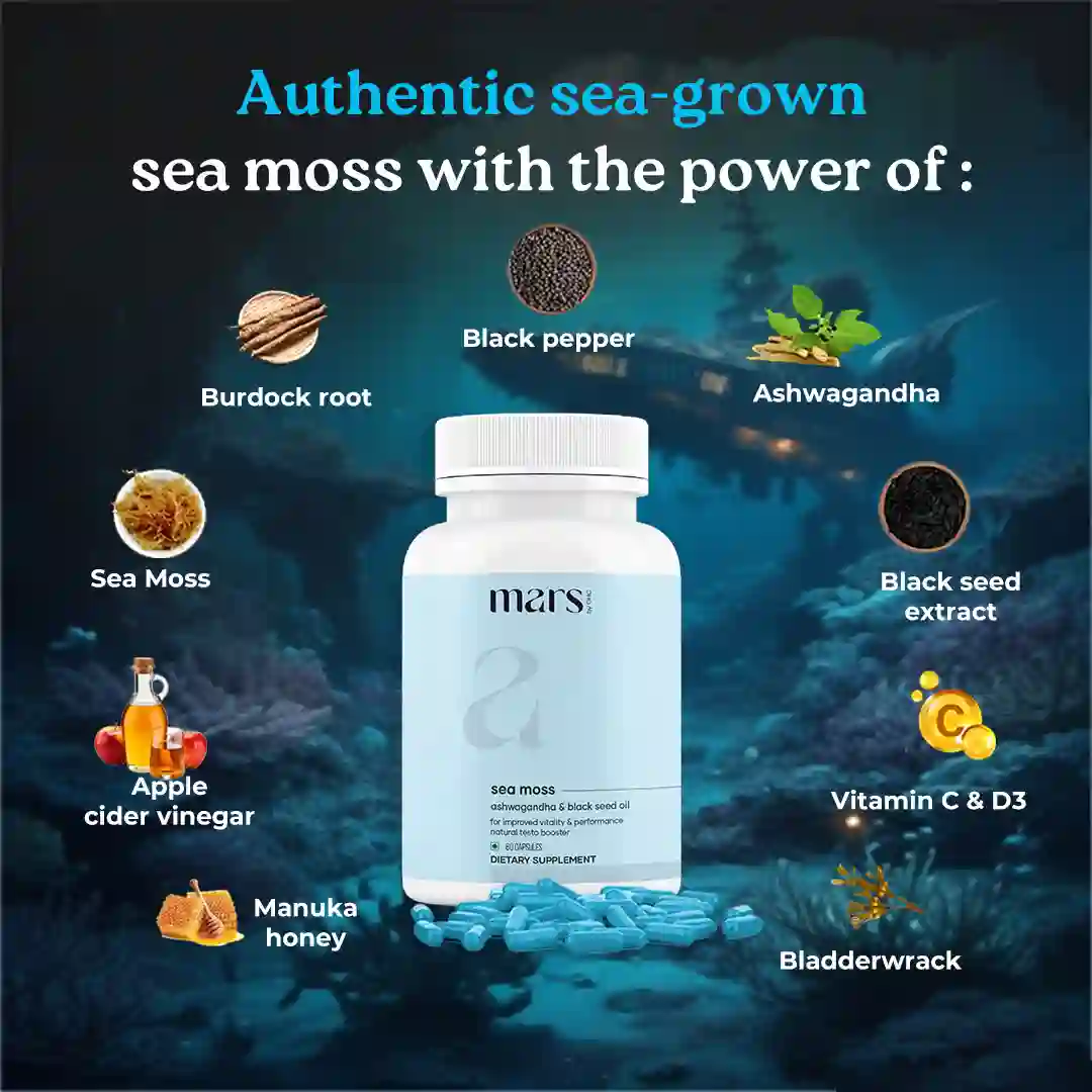 Mars Natural Sea Moss Caps: Powered with Ashwagandha, Black Seed, & Vitamin D3 - Image 3