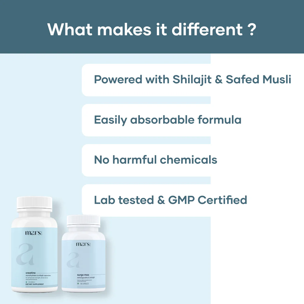 Mars Peak Performance Combo: Ashwagandha Capsules & Micronized Creatine Monohydrate Capsules - Image 5