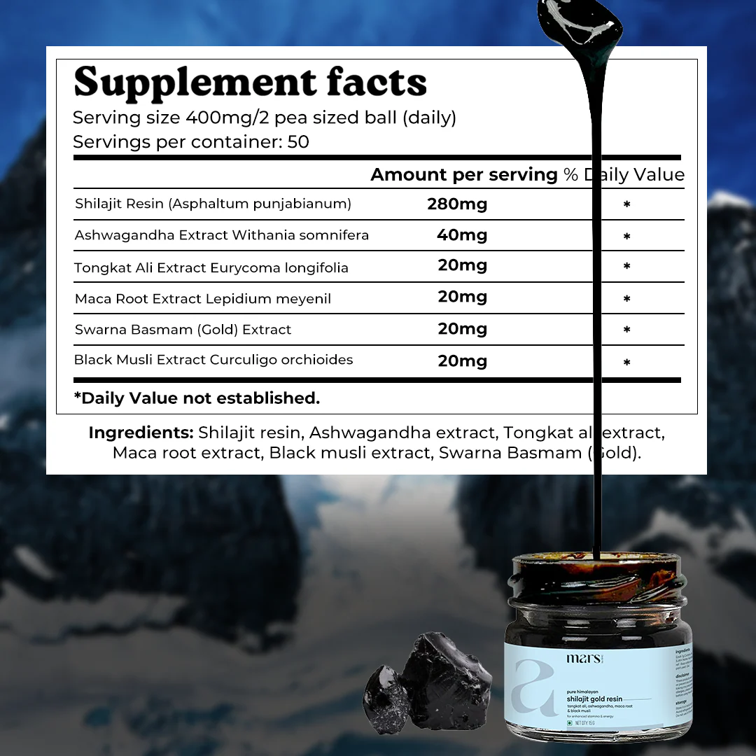Mars Pure Himalayan Shilajit Gold Resin - A Natural Testosterone Support - Image 6