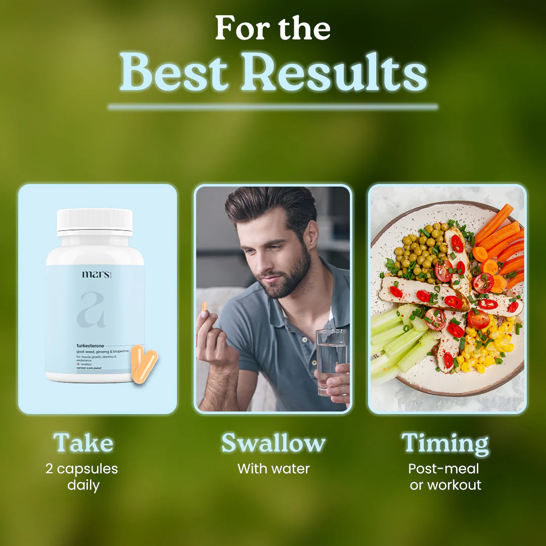 Mars Turkesterone Capsules: Powered with Goat Weed, Ginseng For Better T-Levels & Bedroom Game - Image 4