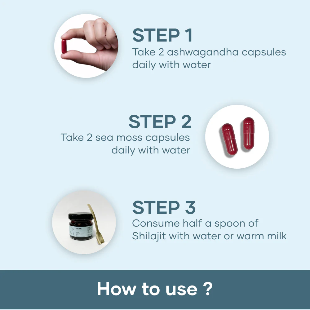 Performance Plus Combo: Pure Himalayan Shilajit Resin, Natural Ashwagandha Caps & Natural Sea Moss Caps - Image 7
