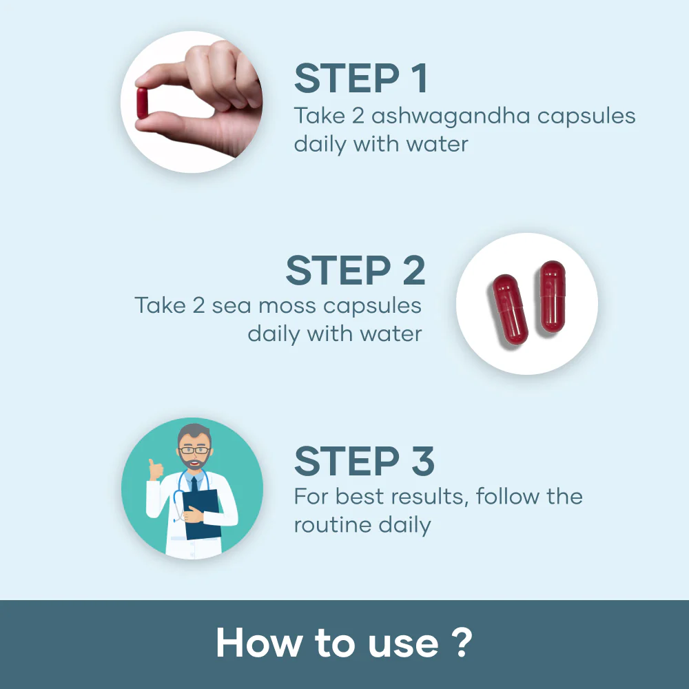 Power Surge Combo: Natural Ashwagandha & Natural Sea Moss Capsules - Image 6