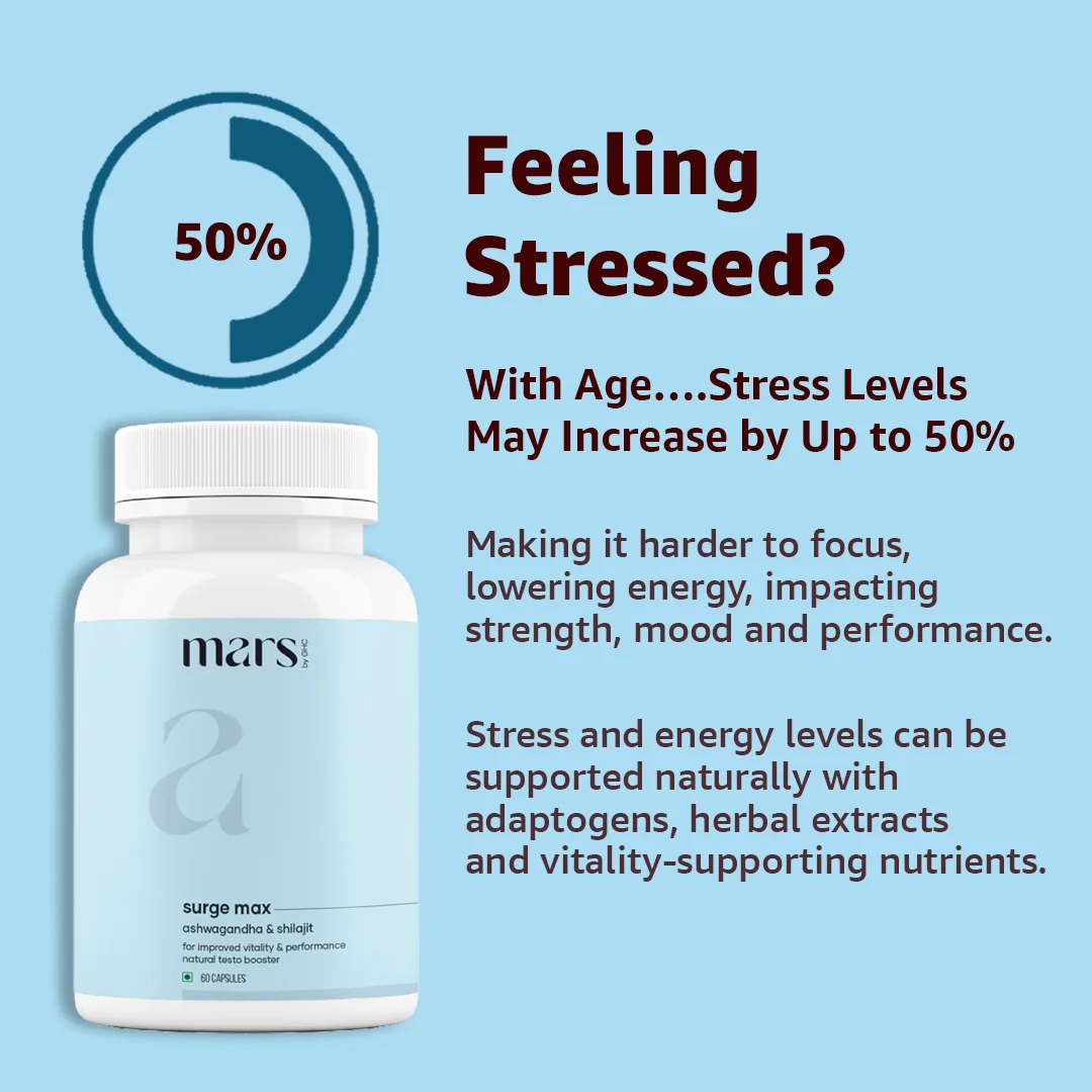 Mars Surge Max: A Natural Testosterone Support With Ashwagandha & Shilajit (60N) - Image 5