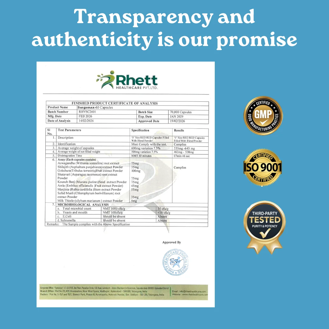 Mars Surge Max: A Natural Testosterone Support With Ashwagandha & Shilajit (60N) - Image 9