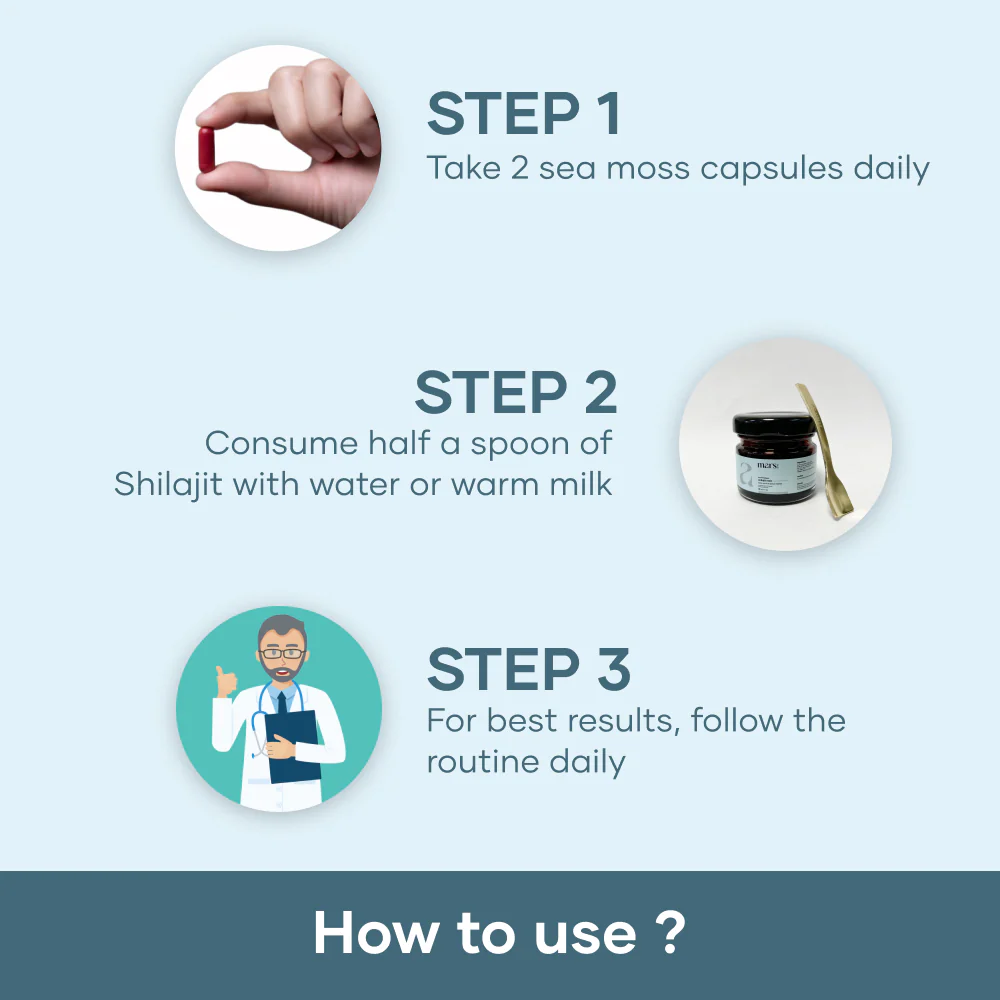 Vitality Booster Combo: Pure Himalayan Shilajit Resin & Natural Sea Moss Caps - Image 6